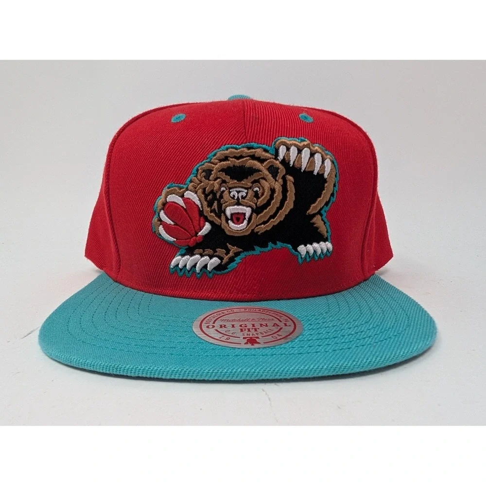 Vancouver Grizzlies Hat Cap Snap Back Mens One Size Red Teal NBA Mitchell & Ness